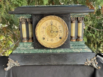 Antiguo Reloj Manto Adamantino Seth Thomas ETON 1904 - TODO ORIGINAL - REPARADO Foto 1 de 4