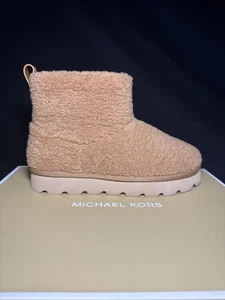 Michael Kors Winnie Bootie Curly Shearling $175 New In Box Size 8 Brown - Picture 1 of 5