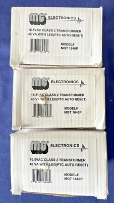(Lote de 3) MG Electronics CLASE 2 TRANSFORMADOR 16.5VAC 40VA MGT1640 (Nuevo) Foto 1 de 2