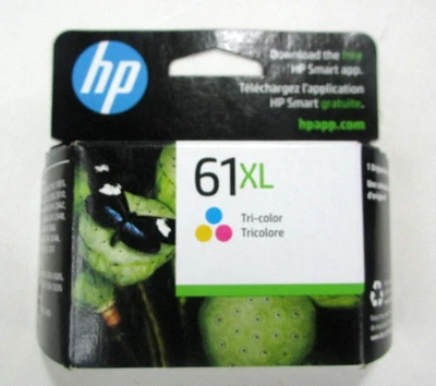 HP 61XL Tri-Color Ink Cartridge Original / Genuine CH564WN 140 Sep 2023 - Image 1 of 2