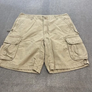 LL Bean Allagash Shorts Mens 36W Beige Tan Hiking Flat Front Natural Fit Cargo - Picture 1 of 11