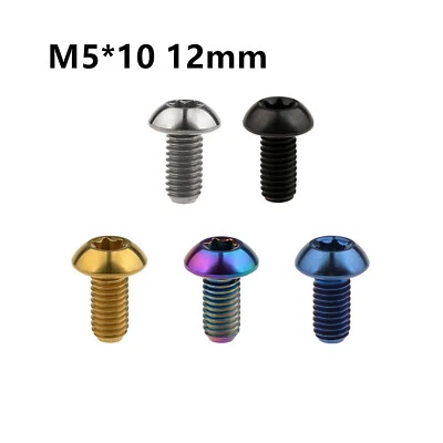 12PCS M5 X 10/12mm GR5 Titanium Bike Torx T25 Head Screw Disc Brake Rotor Bolts