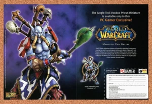World Of WarCraft Original 2005 Ad - Troll Priest Miniature Game Promo - Picture 1 of 2