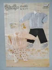 BABY/TODDLER CARDIGANS (2 styles), 41-56cm 8ply - PETER PAN Knitting Pattern 810 - Picture 1 of 4