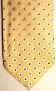 Cravate en soie homme Gianfranco Ferre 58" X 3,5" jaune avec géométrie argent/blanc