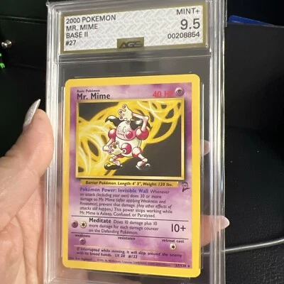 Mr. Mime - 2000 Pokemon Game Base Set 2 Card #27 Graded AGS 9.5 MINT Vintage - Image 1 of 2