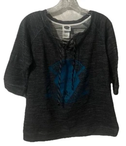 NHL San Jose Sharks Front Tie Shirt Top Sz Large womens 1/2 sleeve hockey 217 - Picture 1 of 5