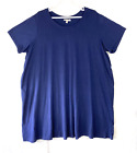 Woman Within Dress Womens Plus 4X knit Navy Pockets Stretch Short sleeve