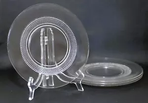 Vintage Duncan Miller Teardrop Clear Glass 8.5" Luncheon Plates Set 4 - Picture 1 of 4