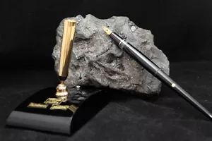 MONTBLANC vintage KOLBENFÜLLER + Ständer | 585er Goldfeder | SAMMLERSTÜCK - Bild 1 von 6