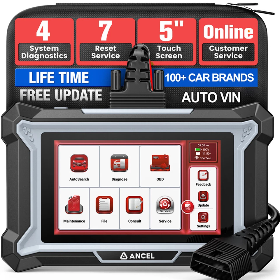 Herramienta de diagnóstico escáner OBD2 para automóvil ANCEL DS100 ABS SRS motor aire acondicionado aceite EPB BMS TPS Foto 1 de 4