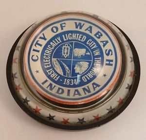 City Of Wabash Indiana Briefbeschwerer Glas - Bild 1 von 5
