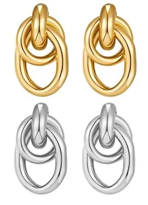 Gold Drop Dangle Earrings for Women Gold Geometric Drop Dangle Earrings for W... - Picture 1 of 7