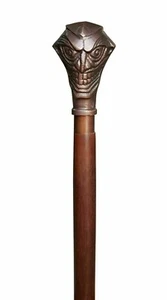 Antique BATMAN JOKER Head Metal Handle Strong Wooden Walking Stick Vintage Cane - Picture 1 of 5