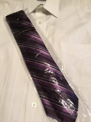 Black Brown 100% Silk Men's Tie - Image 1 of 4