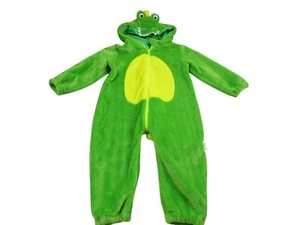 Alligator Fur Babygrow Romper Costume Outfit Unisex Kids Green Fleece Hooded - Picture 1 of 11