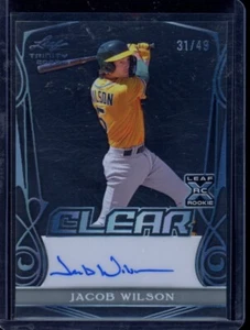 Jacob Wilson 2023 Leaf Trinity #CA-JW1 Clear Auto /49 Rookie RC Athletics - Picture 1 of 2