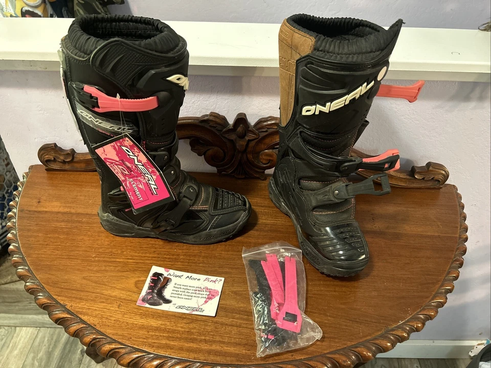 NUEVO O'Neal Element MX Botas Off Road Dirt Bike Negras/Rosas Mujeres EE. UU. 5/UE 35 Foto 1 de 4