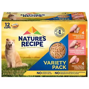 Chicken,Salmon and Turkey Recipes Variety Pack Wet Dog Food,2.75 oz.Cup,12 Count - Picture 1 of 12