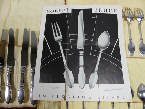 Robert Bruce Sterling Silver Flatware  Grogan Co Graff W&D Fork Spoon Knife 18pc Cover