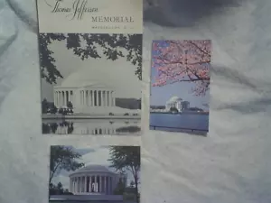 1955 LOTTO THOMAS JEFFERSON MEMORIAL WASHINGTON DC, opuscolo, 2 cartoline, ciliegio - Foto 1 di 4