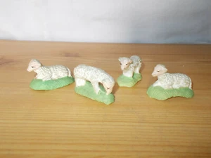 4 petits moutons ANCIENS DE CRECHE PLATRE- SANS MARQUE-DEVINEAU?  - Picture 1 of 6