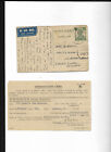 1945/48 7th QUEEN'S OWN HUSSARS / EMBARKATION CARD & P.C. EX DHOND CAMP, DECCAN,