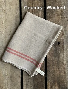 Charvet Editions "Country Washed" (Red), Natural woven linen tea towel.France. - Picture 1 of 3