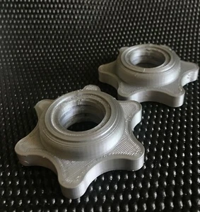 Pair 1" GREY Spinlock Weight Bar Collars Dumbbell/Barbell/Dumbell Clamps PETG!! - Picture 1 of 8