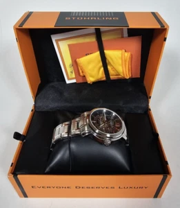 Reloj Stuhrling Original Automático Esqueleto Hombre Plateado Nuevo En Caja A44A - Imagen 1 de 9