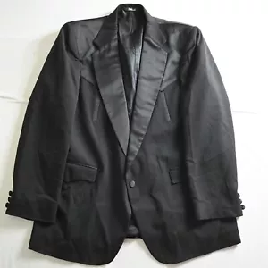 Circle S 46L Black Satin Western Yoke Mens Blazer Jacket Sport Coat Tux Tuxedo - Picture 1 of 12