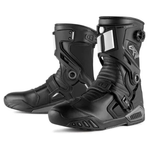 New Icon Raiden Black DKR Rear Entry Motorcycle Riding Boots Adult Mens Size 11 - Picture 1 of 2