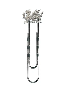 w/a Welsh dragon English Pewter on a slide clip bookmark Holder book pages - Picture 1 of 1