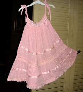 Little girl's sun dress. Pure Crinkle Cotton. Made in Greece. Size large. - Picture 1 of 4