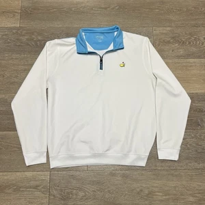 Augusta Masters Tech White Men's Size Large 1/4 Zip Golf Performance Pullover - Picture 1 of 15
