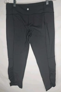 Lululemon Womens Capri Leggings Size 10 Black Scrunch Bottom - Picture 1 of 5