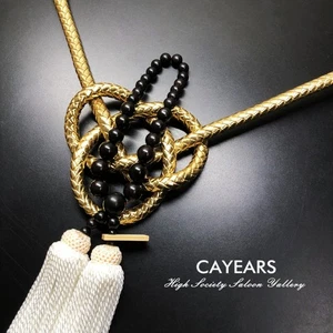 1Set JDM Junction Produce Gold Leathe Kintsuna Blackwood Ebony VIP JP Kiku Knot - Picture 1 of 11