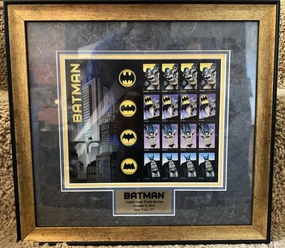 2014 Batman USPS Forever Stamps Set Framed - Image 1 of 2