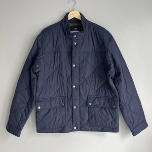 J Crew Factory Quilted Jacket Men’s Navy Barn Chore Polyester Snap Pockets L - Picture 1 of 9