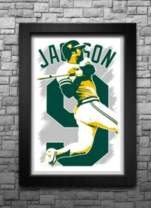 REGGIE JACKSON art print/poster OAKLAND A'S FREE S&H! JERSEY  B2G2 - Picture 1 of 6