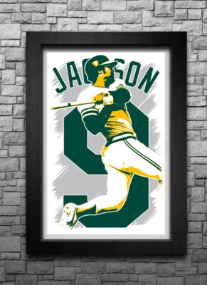 REGGIE JACKSON art print/poster OAKLAND A'S FREE S&H! JERSEY  B2G2 - Image 1 of 4