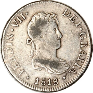 Peru, Lima 2 Reales Ferdinand VII; 1818 LIMAE JP VF K18496 - Picture 1 of 2