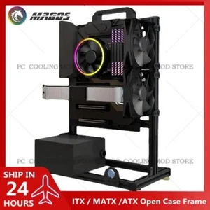 Estuche de PC de aluminio con marco abierto ATX ITX MATX para juegos y refrigeración por agua - Imagen 1 de 27