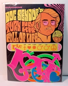 Vintage 70s 11 Hippy Turn on Kit Full Life Durachrome Stickers NIP NEW RRP 860 - Picture 1 of 4