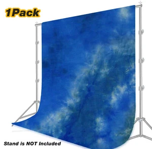 1Pack Blue Color Tie Dye 100% Cotton Muslin Backdrop 6' X 9' FT for Photo Video - Picture 1 of 3