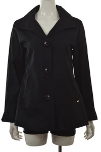 Ellen Tracy Womens Jacket Size S Navy Blue Solid Softshell Long Sleeve Cotton - Foto 1 di 5