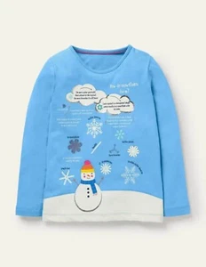 Camisa MINI BODEN Copo de Nieve Datos Divertidos Azul Nueva con Etiquetas Nueva 3-4 - Imagen 1 de 9