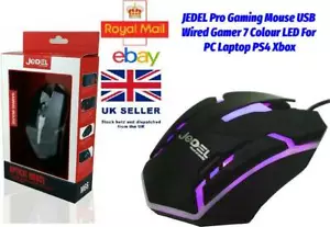 JEDEL Pro Gaming Mouse USB Wired Gamer 7 Colour LED For PC Laptop PS4 Xbox M66 - Picture 1 of 8