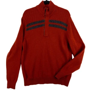 Banana Republic Merinowollmischung 1/4 Reißverschluss Pullover Herren großer Stehkragen orange - Bild 1 von 10