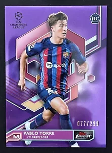2022-23 Topps Finest UEFA CC Pablo Torre Purple Refractor #/299 - Picture 1 of 2